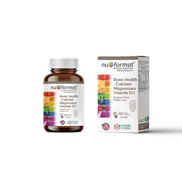 Nuformat Bone Health - Calcium Magnesium Vitamin D, 60 vegan caps