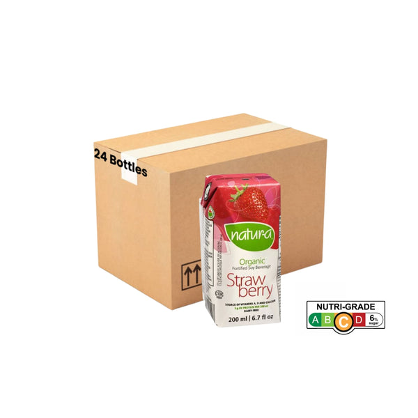 [Case of 24] Natur-a Enriched Soy Beverage - Strawberry (Organic), 200 ml. (Expiry: 29/05/2024)