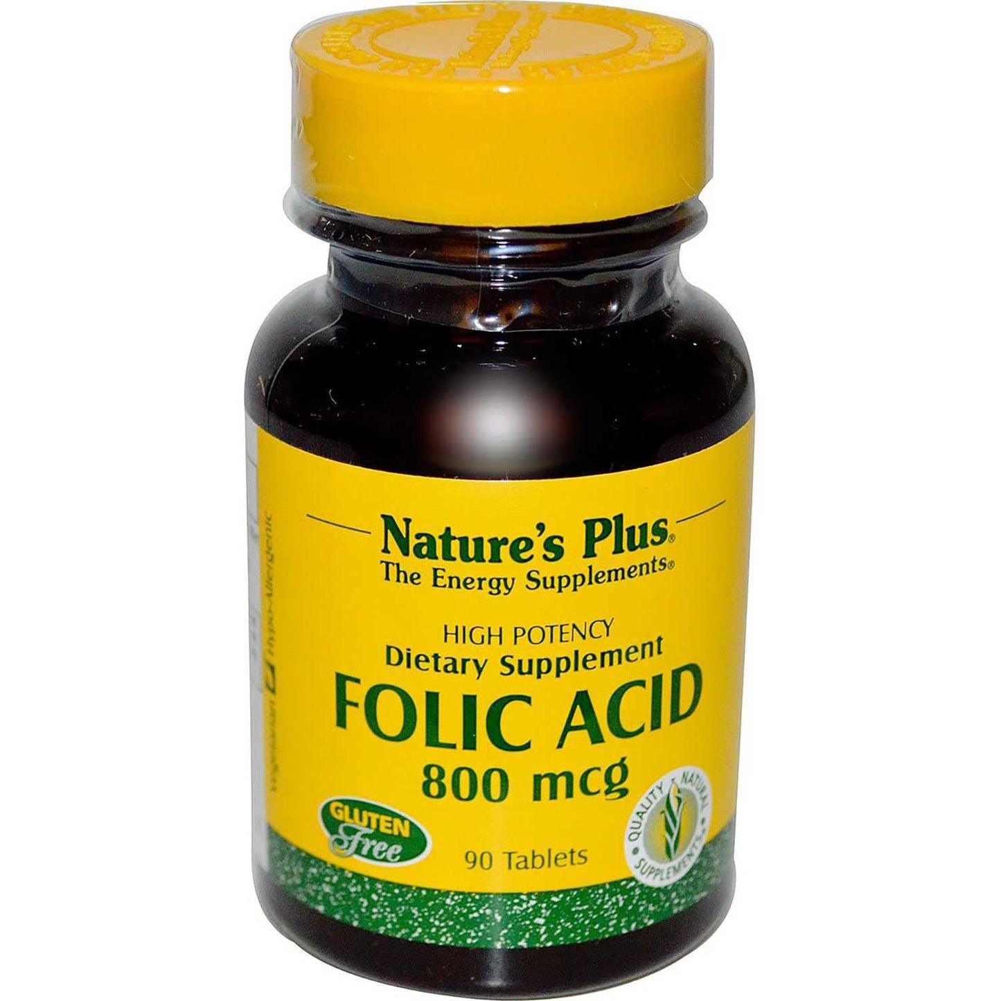 Natures Plus Folic Acid 800 mcg, 90 tabs.-NaturesWisdom