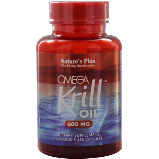 Natures Plus Omega Krill Oil 600mg, 60 Liq-caps.-NaturesWisdom