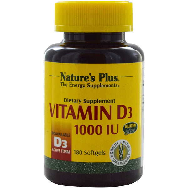 Natures Plus Vitamin D 1000 IU (D3, Cholecalciferol), 180 sgls.