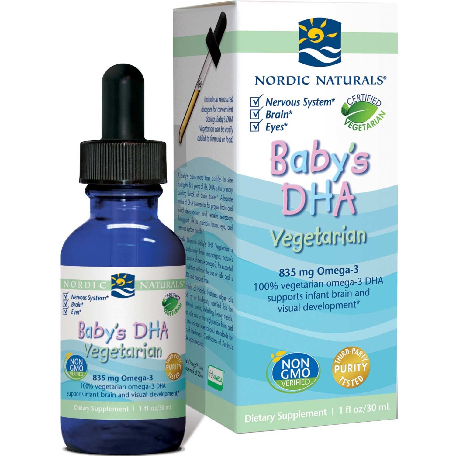 Nordic Naturals Baby's DHA Vegetarian - Unflavored, 30 ml.-NaturesWisdom