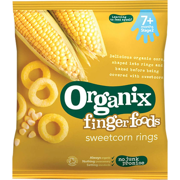 Organix Finger Foods Organic Sweetcorn Rings, 20 g.