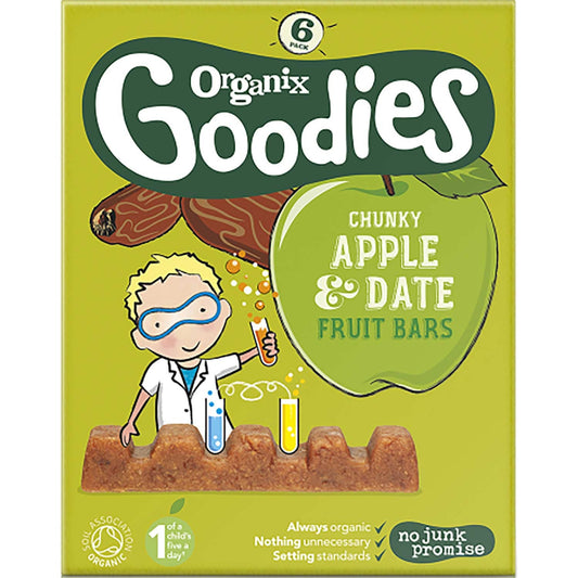 Organix Goodies Organic Chunky Fruit Bars - Apple & Date, 6 x 17 g.-NaturesWisdom
