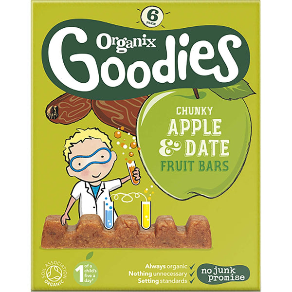 Organix Goodies Organic Chunky Fruit Bars - Apple & Date, 6 x 17 g.