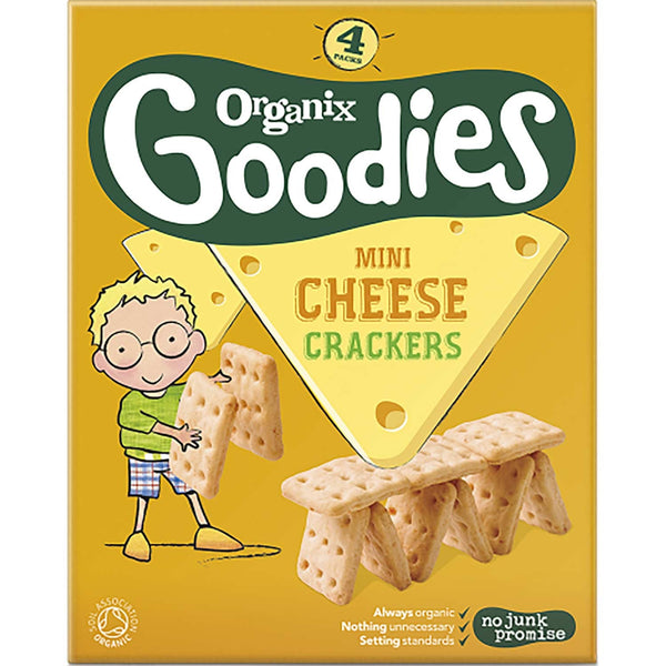 Organix Goodies Organic Mini Cheese Crackers, 4 x 20g.