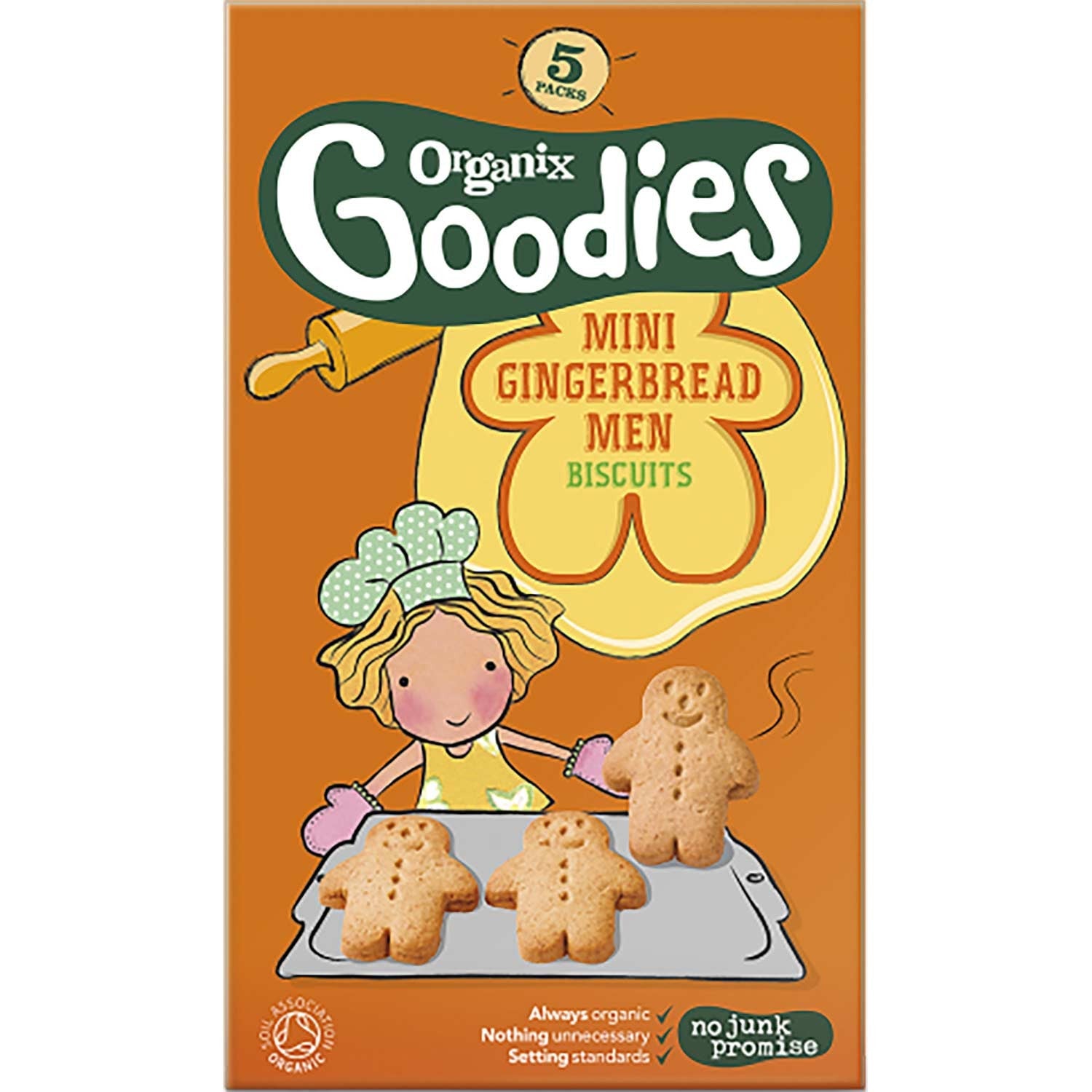 Organix Goodies Organic Mini Gingerbread Men, 5 x 25 g.-NaturesWisdom