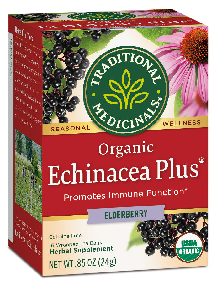Traditional Medicinals Organic Echinacea Plus Elderberry Tea, 16 bags