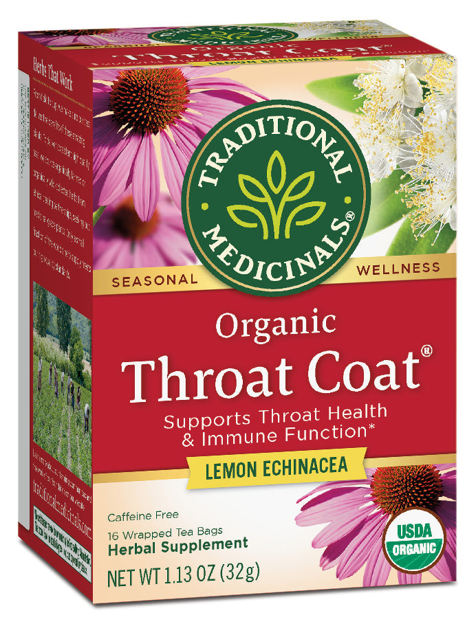 Traditional Medicinals Organic Throat Coat Lemon Echinacea, 16 bags