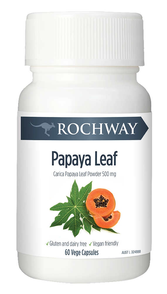 Rochway Papaya Leaf, 60 caps.