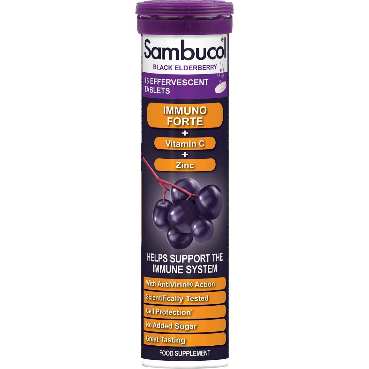 Sambucol Immuno Forte Effervescent (UK Version), 15 tabs.-NaturesWisdom