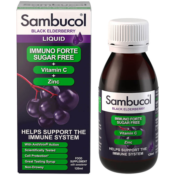 Sambucol Immuno Forte Sugar Free (UK Version), 120ml. *Authorised Exclusive Distributor
