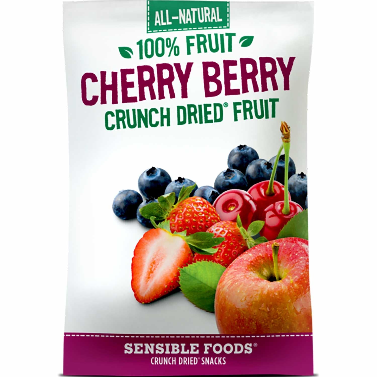 Sensible Foods All-Natural 100% Fruit Cherry Berry Crunch Dried Fruit, 37g.-NaturesWisdom