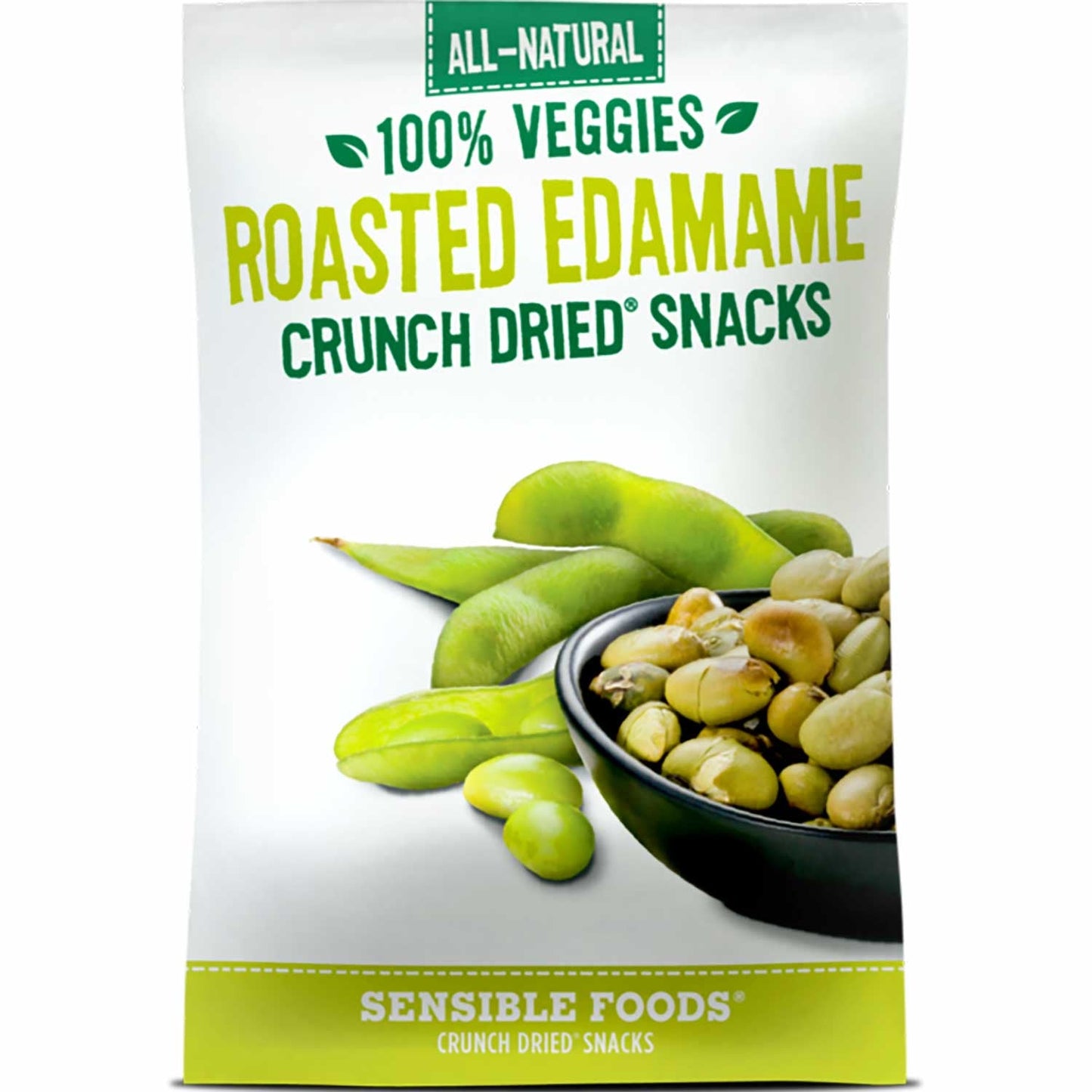 Sensible Foods All-Natural 100% Veggies Roasted Edamame Crunch Dried Snack, 18g.-NaturesWisdom