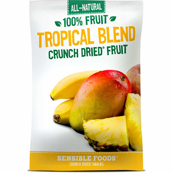 Sensible Foods All-Natural 100% Fruit Tropical Blend Crunch Dried Fruit, 9g.