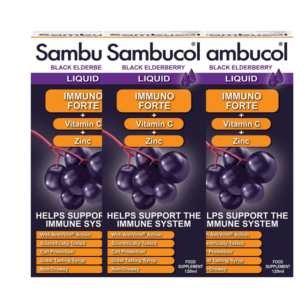 25% OFF [Bundle of 3] Sambucol Immuno Forte (UK Version), 120 ml. *Authorised Exclusive Distributor