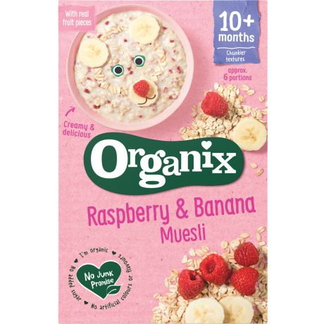 Organix Organic Cereal - Raspberry & Banana Muesli, 200 g.